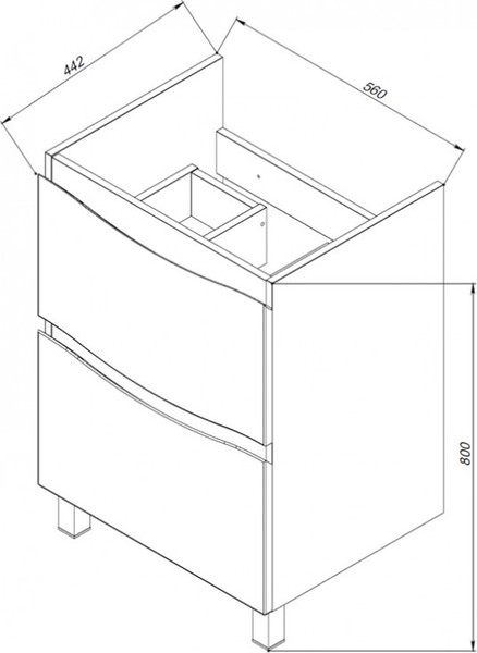 Изображение товара Тумба под умывальник Maroni Napoli-60 + Como 60 (напольная, S-UM-COM60/1-w)