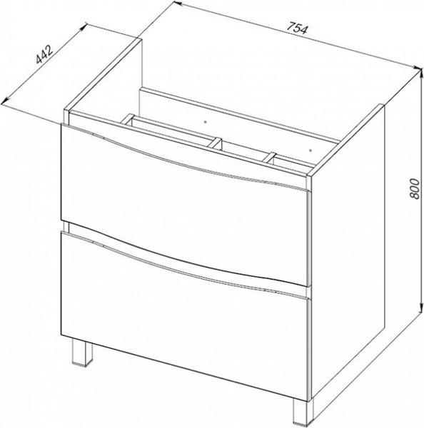 Изображение товара Тумба под умывальник Maroni Napoli-80 + Como 80 (напольная, S-UM-COM80/1-w)