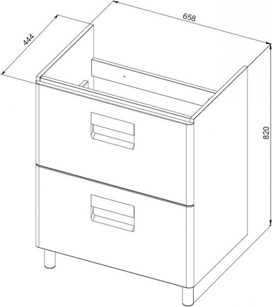 Изображение товара Тумба под умывальник Maroni Roma-70 + Como 70 (напольная, S-UM-COM70/1-w)