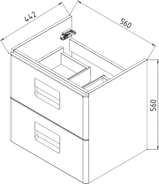 Изображение товара Тумба под умывальник Maroni Roma-60 + Como 60 (подвесная, S-UM-COM60/1-w)