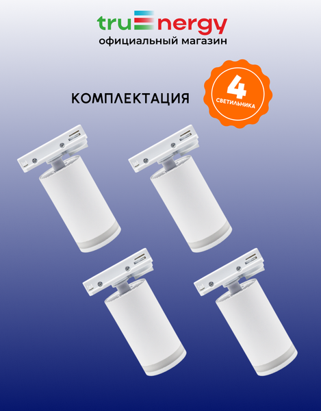 Изображение товара Комплект трековых светильников Truenergy 2113704 (4шт)