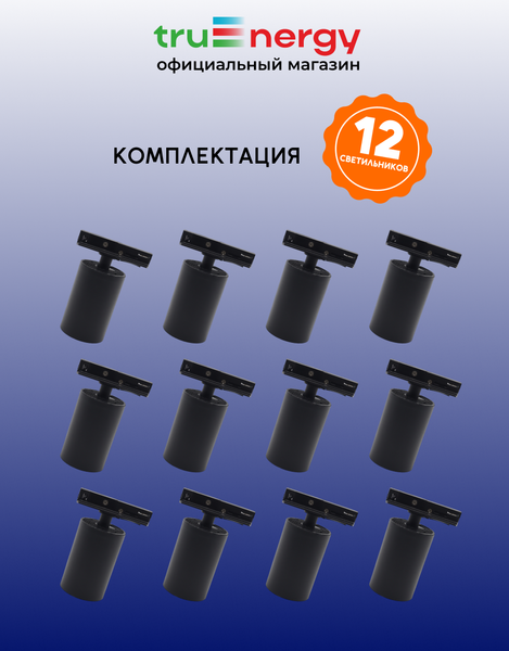 Изображение товара Комплект трековых светильников Truenergy 2113412 (12шт)