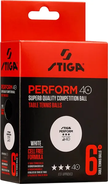 Изображение товара Набор мячей для настольного тенниса STIGA Perform 3 40+ / 520-05 (6шт, белый)