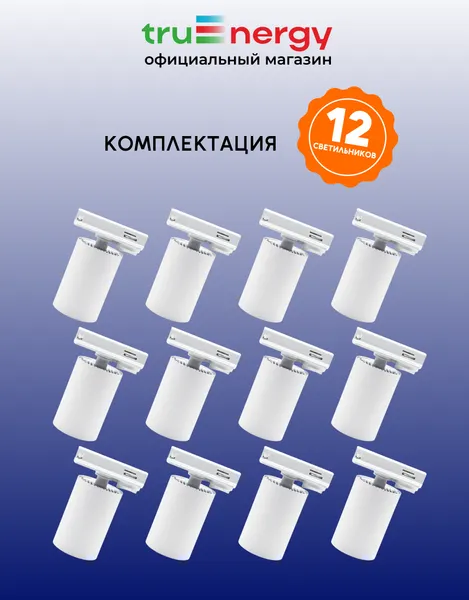 Изображение товара Комплект трековых светильников Truenergy 2113512 (12шт)