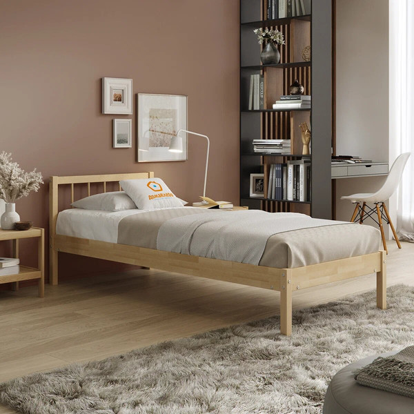 Изображение товара Односпальная кровать Домаклево Мечта 4 90х190 (береза/натуральный)