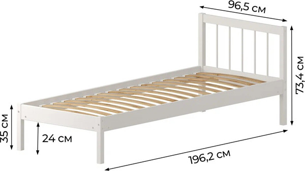 Изображение товара Односпальная кровать Домаклево Мечта 4 90х190 (береза/белый)