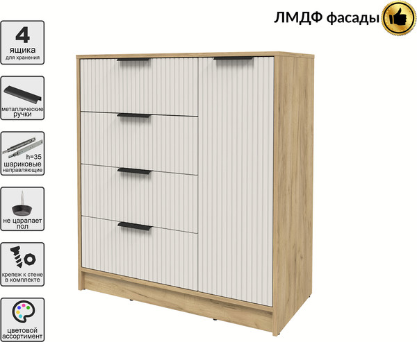 Изображение товара Тумба Interline Концепт Лайн КТ-Т90 (дуб золотой/кашемир)