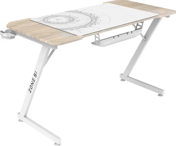 Изображение товара Геймерский стол Zone 51 Trine 120 / Z51-T2N-WD (дерево/белый)