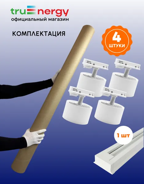 Изображение товара Комплект трековых светильников Truenergy Т3306-04