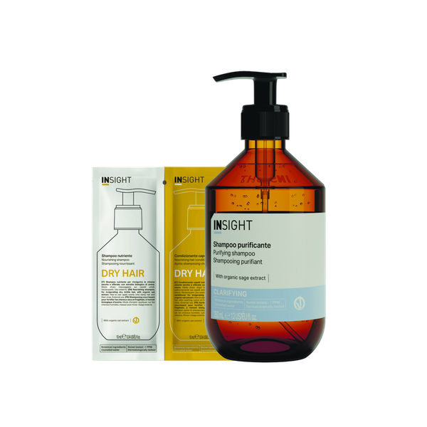 Изображение товара Набор косметики для волос Insight Шампунь Clarifying Purifying+Шампунь Campione Nutriente (350мл+10мл)