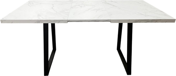 Изображение товара Обеденный стол Васанти Плюс Лофт 120/160x80  (мрамор кристалл/каркас черный)