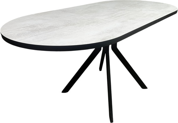 Изображение товара Обеденный стол Васанти Плюс Дорн-1 110/150x70  (хромикс белый/черный/каркас черный)