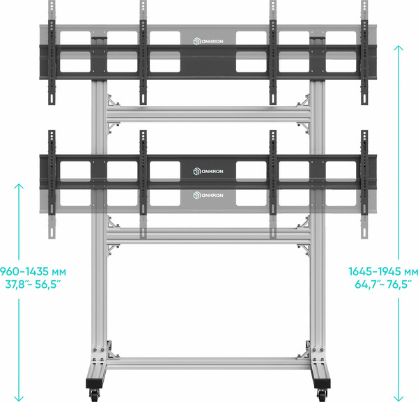 Изображение товара Стойка для ТВ/аппаратуры Onkron FSPRO2L-22 (серебристый)