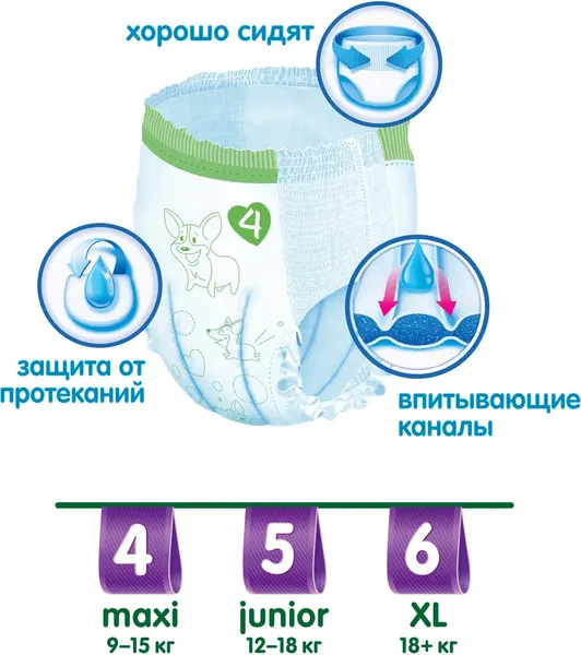 Изображение товара Подгузники-трусики детские Helen Harper Soft & Dry Maxi (48шт)