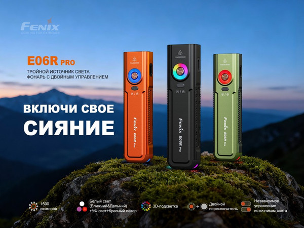 Изображение товара Фонарь Fenix Light E06R Pro / E06RPRObk (черный)