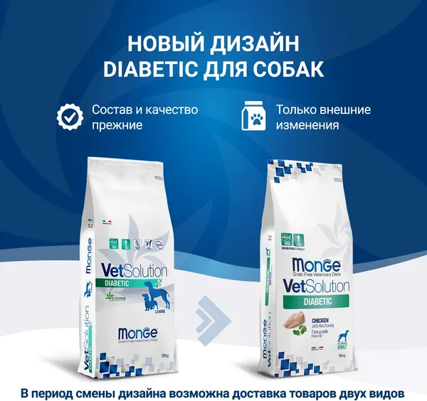 Изображение товара Сухой ветеринарный корм для собак Monge VetSolution Dog Diabetic (12кг)