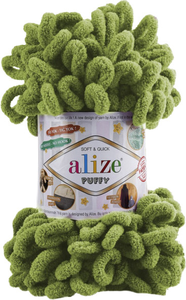 Изображение товара Пряжа для вязания Alize Пуффи 100% микрополиэстер / 485 (9.2м, зеленая черепаха)