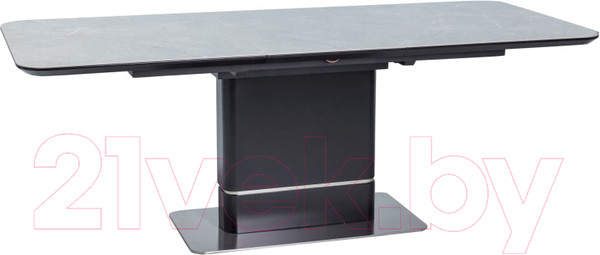 Изображение товара Обеденный стол Signal Pallas Ceramic 160 (серый мрамор/черный матовый)