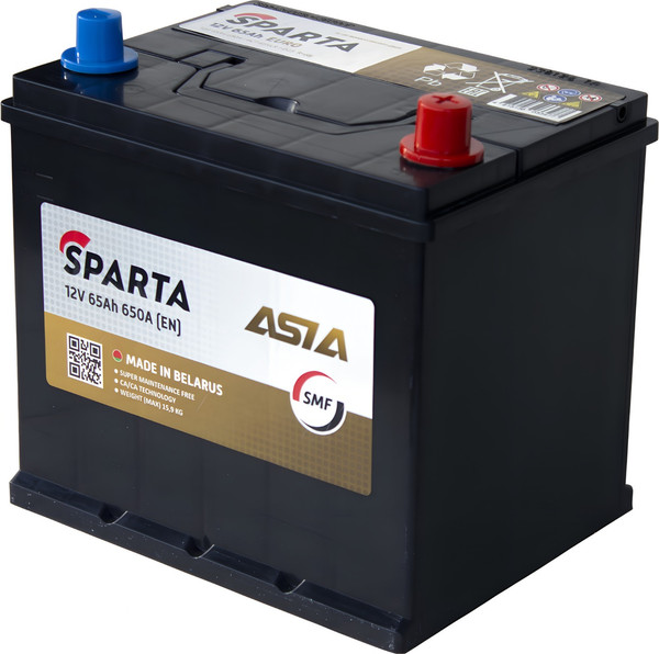 Изображение товара Автомобильный аккумулятор SPARTA Asia 12V R+ Евро 650А / D23065P065SC0X (65 А/ч)