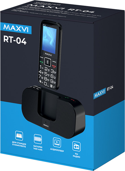 Изображение товара Мобильный телефон Maxvi RT-04 с док-станцией (черный)