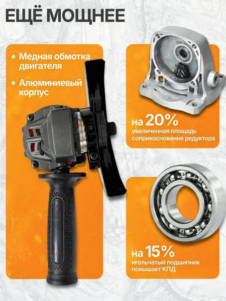 Изображение товара Угловая шлифовальная машина EUROLUX АУШМ-21Li/125 (72/12/49)