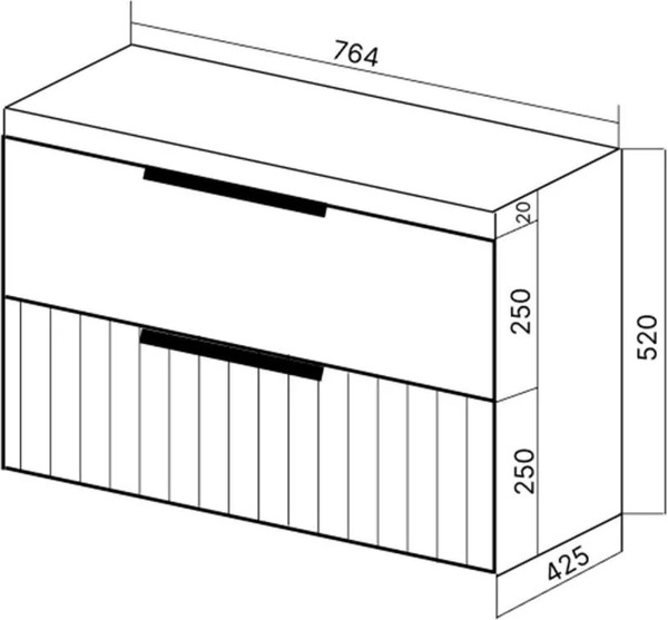 Изображение товара Тумба с умывальником Viant Сицилия VSIC80MDCAP-T2YP + S-UM-MOD80/1