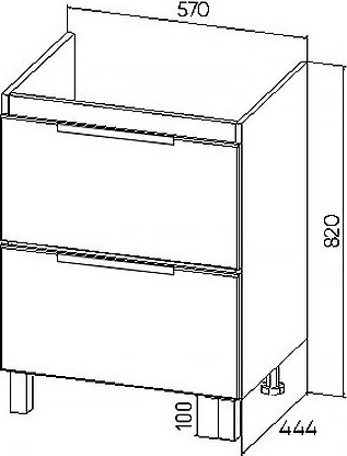 Изображение товара Тумба с умывальником Viant Берлин VBER60MDC-T2Y + S-UM-MOD60/1