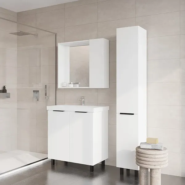 Изображение товара Тумба с умывальником Viant Берлин VBER80MDBEL-T2ST + S-UM-MOD80/1