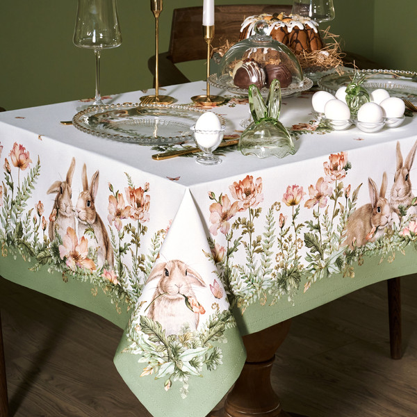 Изображение товара Скатерть Lefard Sense Кролики и Маки 850-753-20 (зеленый)