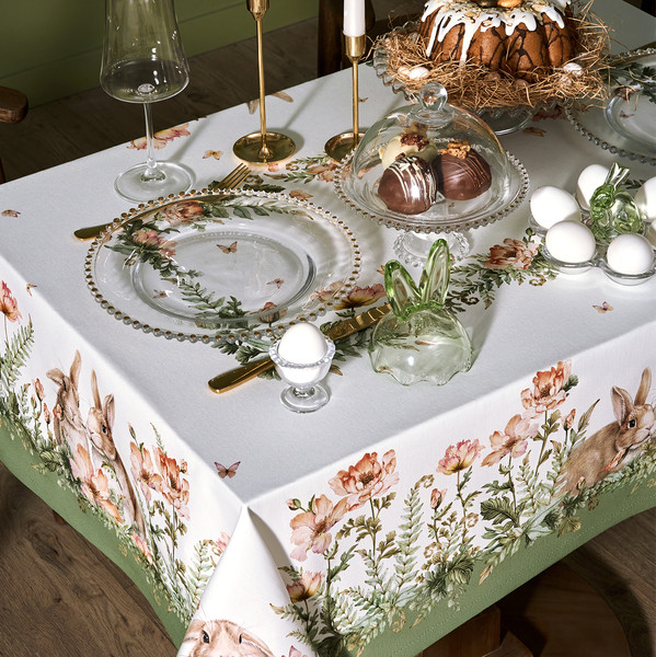 Изображение товара Скатерть Lefard Sense Кролики и Маки 850-753-20 (зеленый)