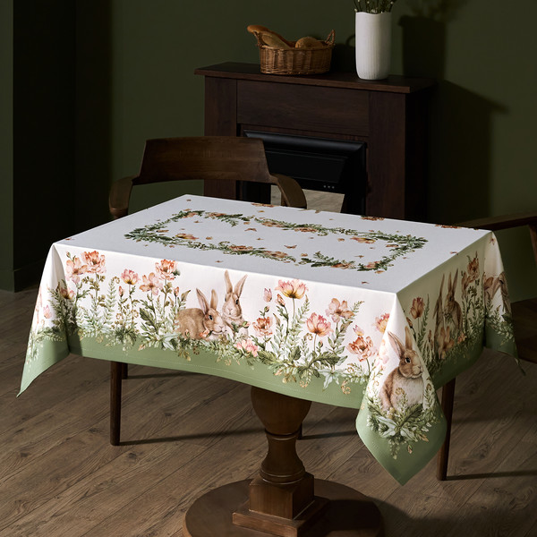 Изображение товара Скатерть Lefard Sense Кролики и Маки 850-753-20 (зеленый)