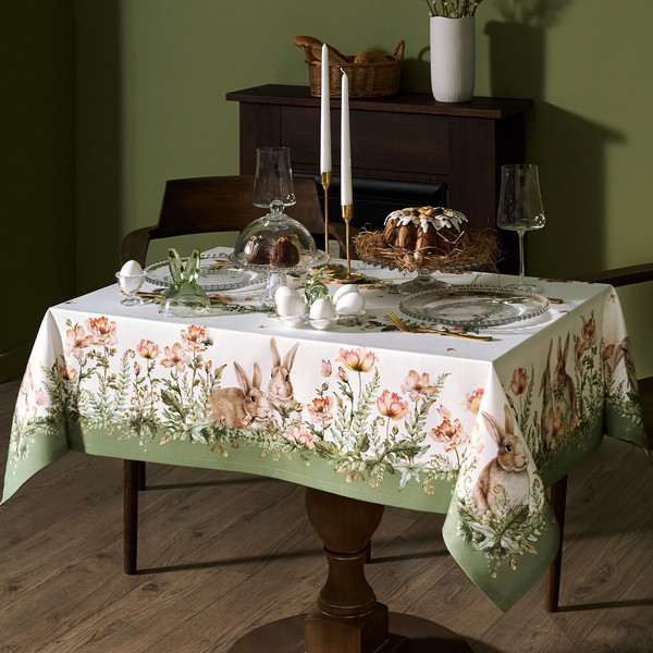 Изображение товара Скатерть Lefard Sense Кролики и Маки 850-753-20 (зеленый)