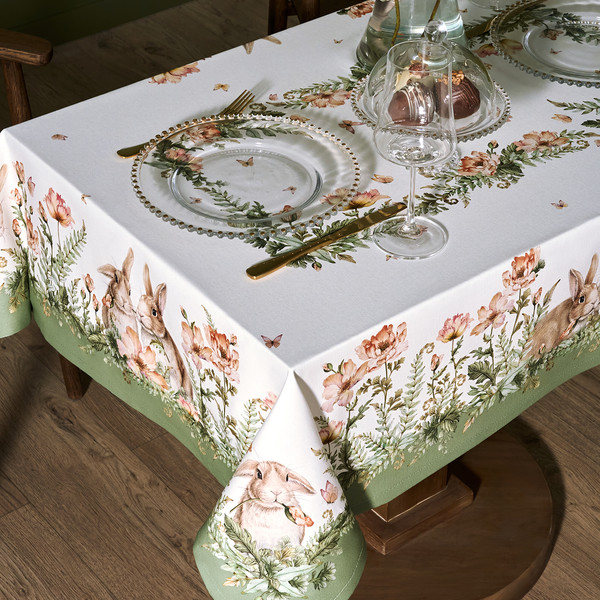 Изображение товара Скатерть Lefard Sense Кролики и Маки 850-753-20 (зеленый)