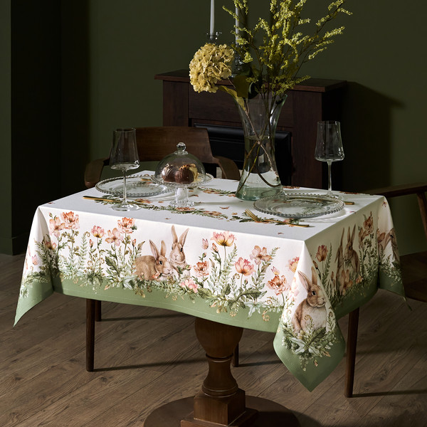 Изображение товара Скатерть Lefard Sense Кролики и Маки 850-753-20 (зеленый)
