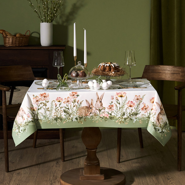 Изображение товара Скатерть Lefard Sense Кролики и Маки 850-753-20 (зеленый)