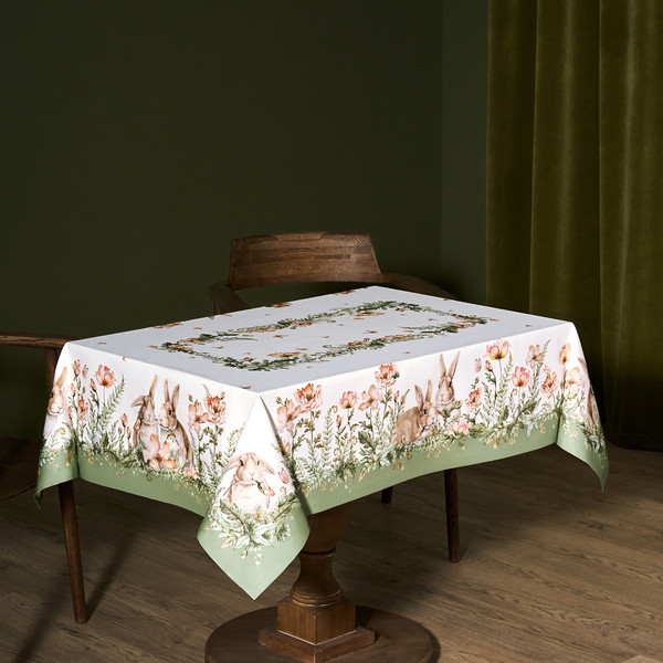 Изображение товара Скатерть Lefard Sense Кролики и Маки 850-753-20 (зеленый)