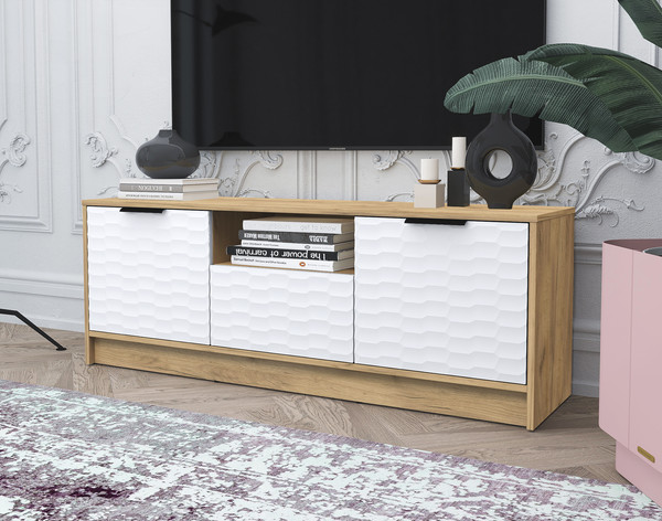 Изображение товара Тумба Interline ТВ Концепт Зодиак КТ-ТВ3-50 (дуб золотой/белый)