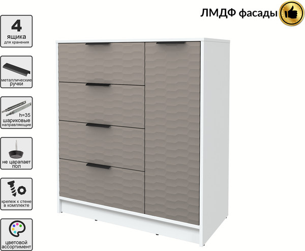Изображение товара Тумба Interline Концепт Зодиак КТ-Т90 (белый платинум/луна)