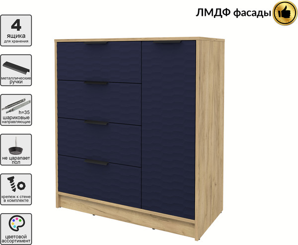 Изображение товара Тумба Interline Концепт Зодиак КТ-Т90 (дуб золотой/индиго)