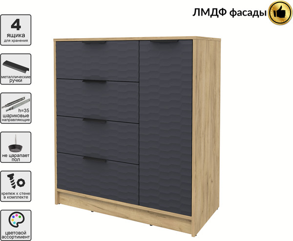 Изображение товара Тумба Interline Концепт Зодиак КТ-Т90 (дуб золотой/пепел)