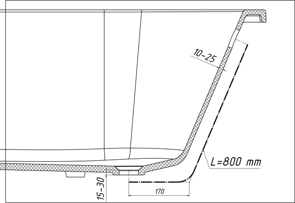 Изображение товара Ванна из искусственного камня Canterno Оренсе 170x70 (белый глянцевый)