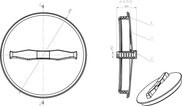 Изображение товара Крышка для бака пластикового Polimer-Group 350мм / AT191 (черный)