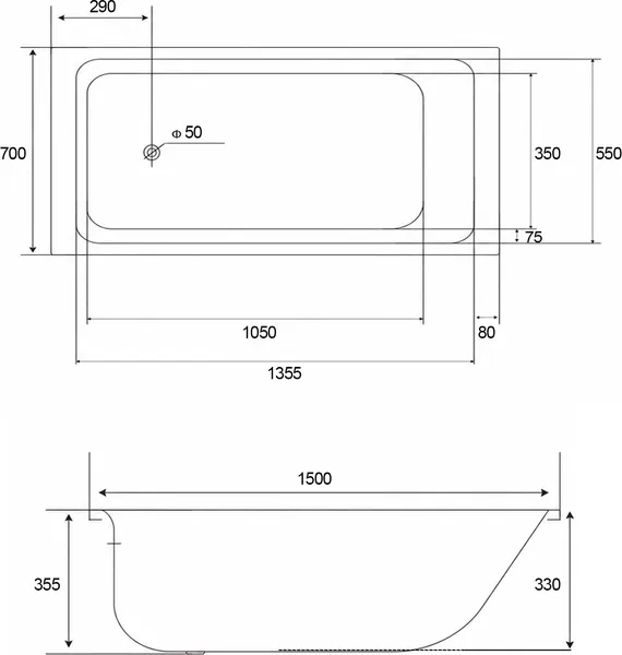 Изображение товара Ванна стальная Lauter Axel 150 / 21B1150