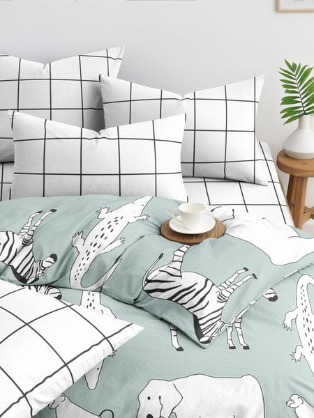 Изображение товара Комплект постельного белья Веселина Животные 1.5сп 70x70 / 20788-1+210153-1