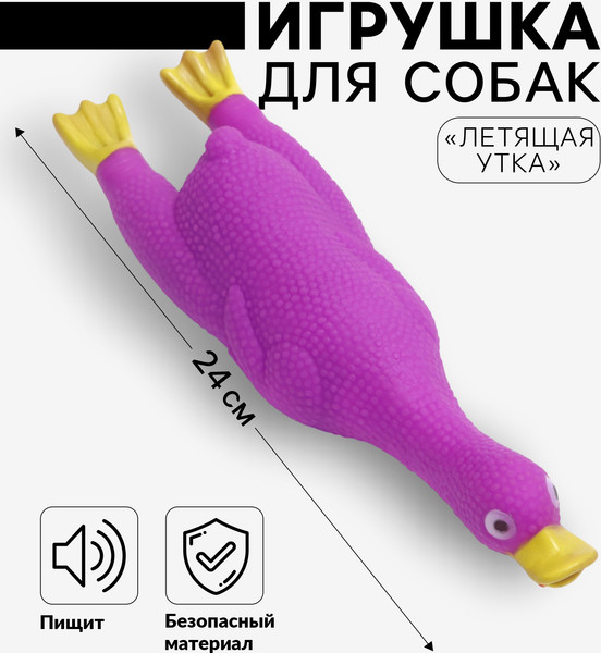 Изображение товара Игрушка для собак Пижон Летящая утка (фиолетовый)