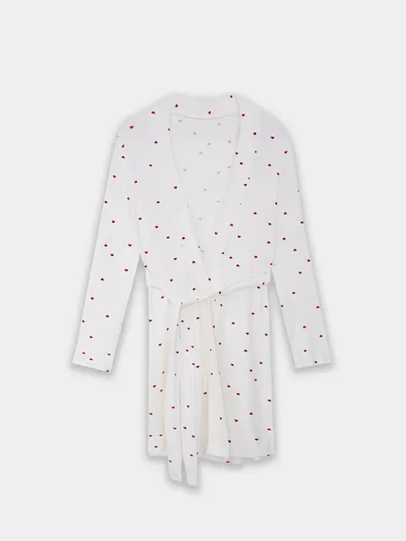 Изображение товара Халат Mark Formelle 552295 (р.158/164-96-102, сердечки на белом)