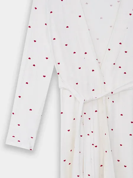 Изображение товара Халат Mark Formelle 552295 (р.158/164-100-106, сердечки на белом)