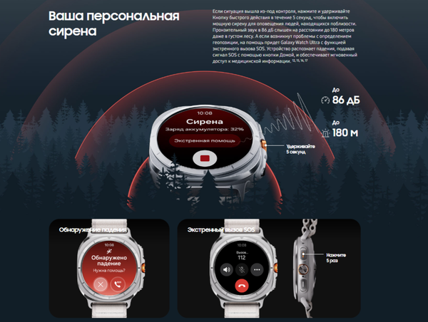 Изображение товара Умные часы Samsung Galaxy Watch Ultra 47mm LTE / SM-L705FZB1CAU (Titanium Blue)