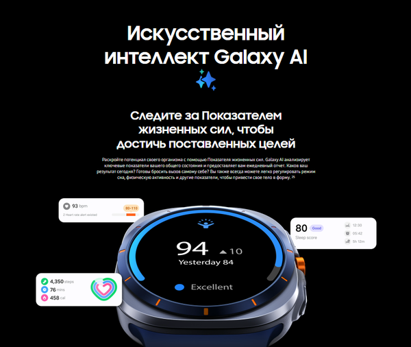 Изображение товара Умные часы Samsung Galaxy Watch Ultra 47mm LTE / SM-L705FZB1CAU (Titanium Blue)