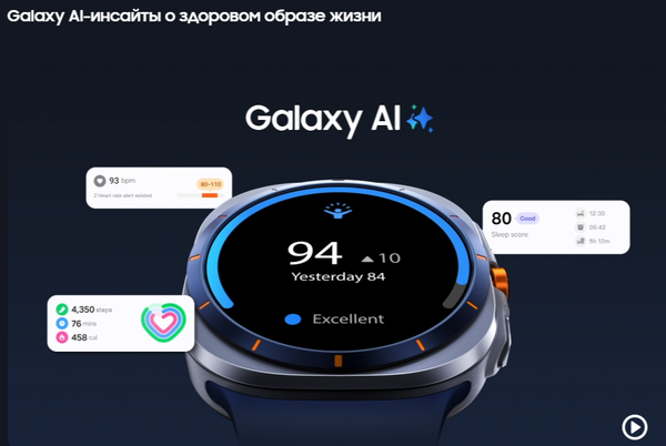 Изображение товара Умные часы Samsung Galaxy Watch Ultra 47mm LTE / SM-L705FZB1CAU (Titanium Blue)